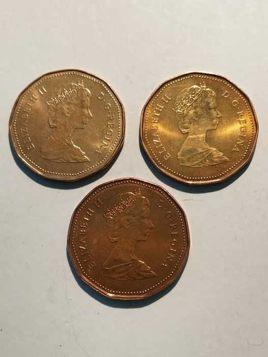 Moedas de 1 Dollar 1987 e 1989  Canadá não circuladas
