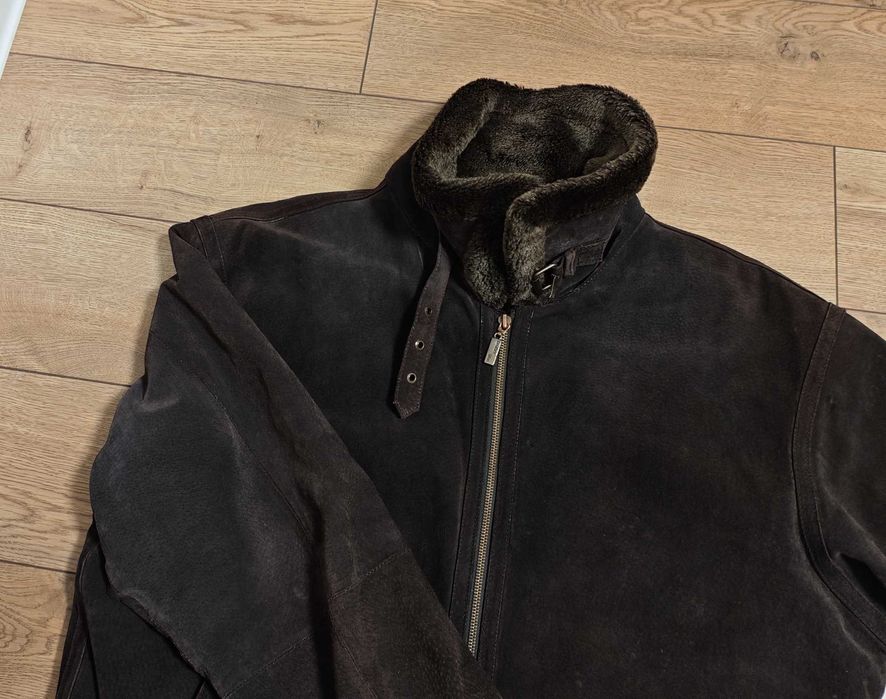 Tcm 52 р. куртка авіатор зимова коричнева шкіряна замша чоловіча пілот