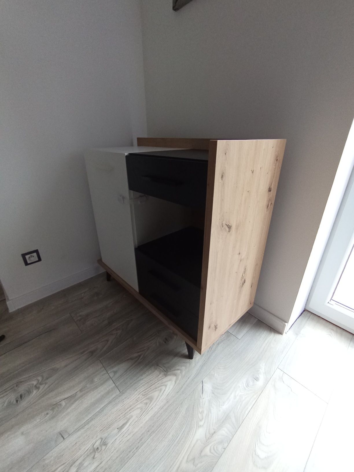 Ława Box 2D2S i Komoda BOX-01 na nóżkach styl skandynawski loft