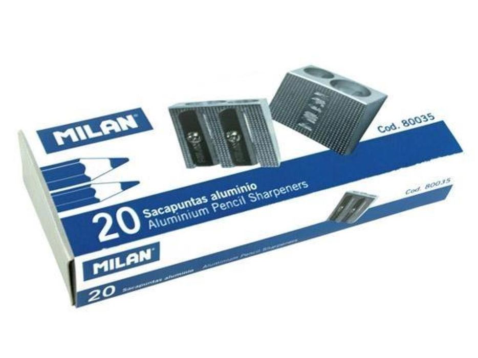 Temperówka podwójna aluminiowa (20szt) MILAN MILAN pudełko,12,5x10,