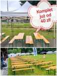 Wynajem: komplety piwne, stoły, ławki, namioty, grille, impreza plener