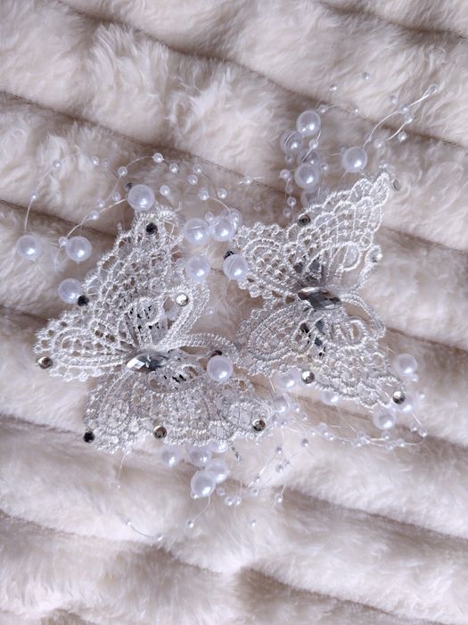 Motylki komunijne spinki do wianuszka