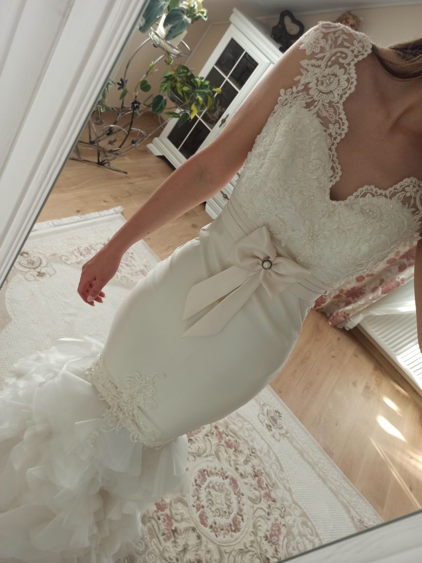 Suknia ślubna suknie ślubne boho rustykalna rybka księżniczka