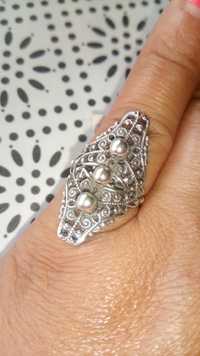 Śliczny stary srebrny pierścionek filigran czeski jak imago Artis?