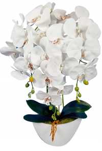HIT STORCZYK SZTUCZNY sztuczne kwiaty orchidea 3 pędy biały