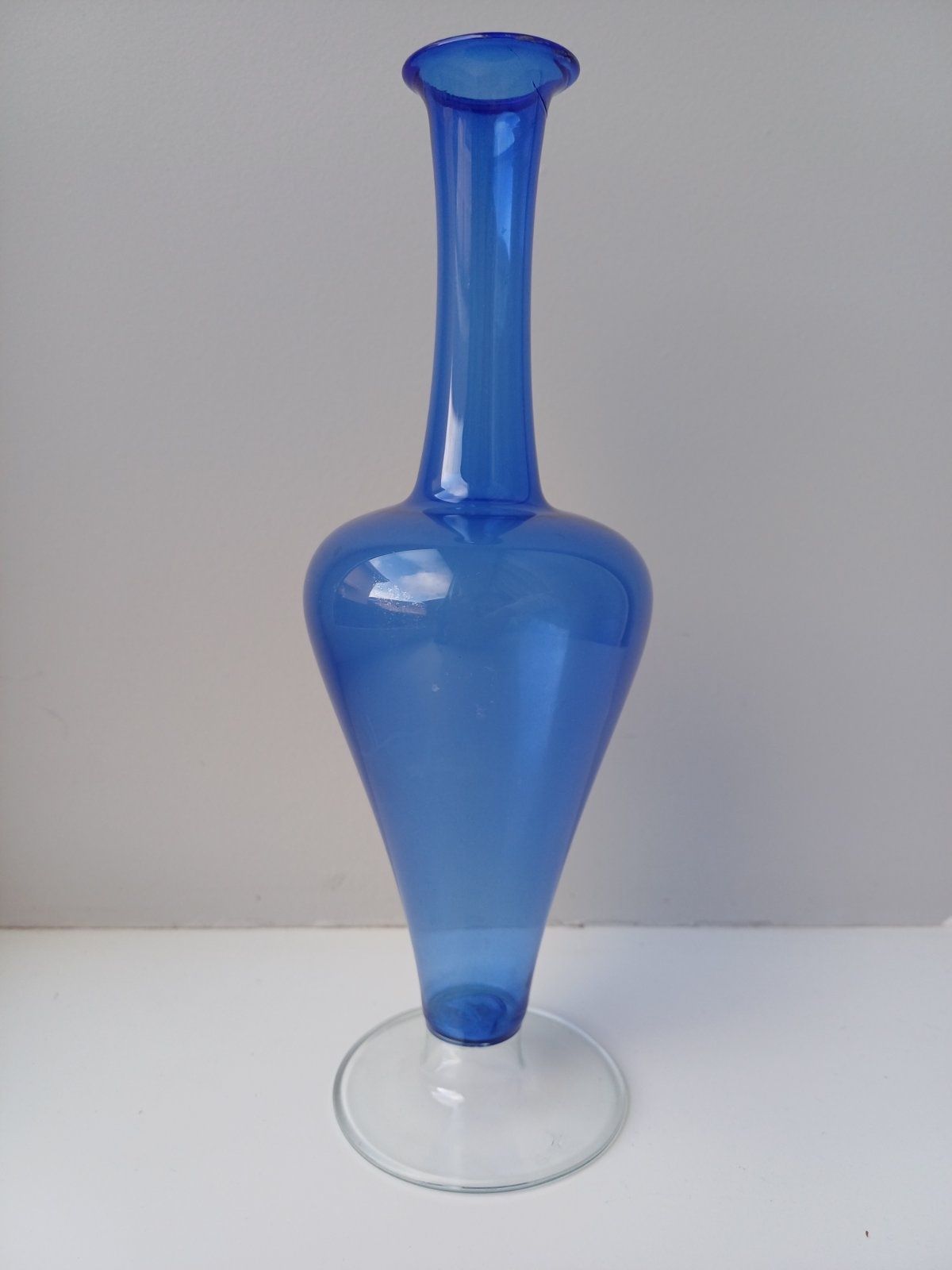 Кобальтовые вазы и кувшин винтаж.Синее цветное стекло Западная Европа