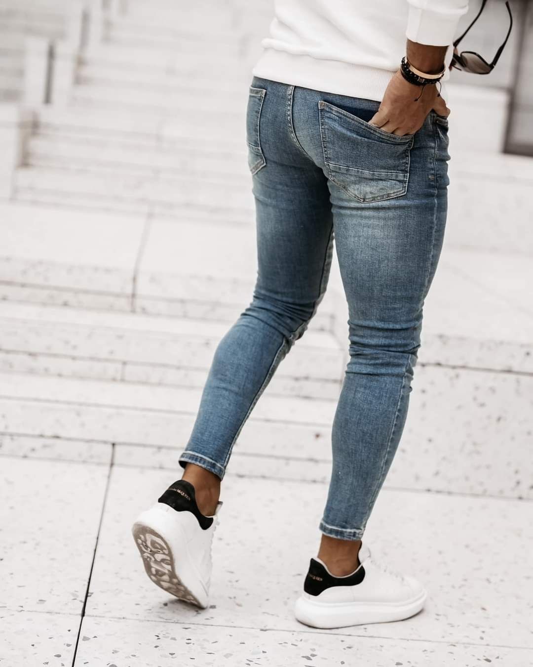 Spodnie męskie jeansy Olavoga aroe M L XL niebieskie
