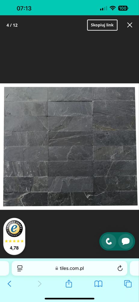 Łupek stone tiles black slate 10x30 ponad 2m2