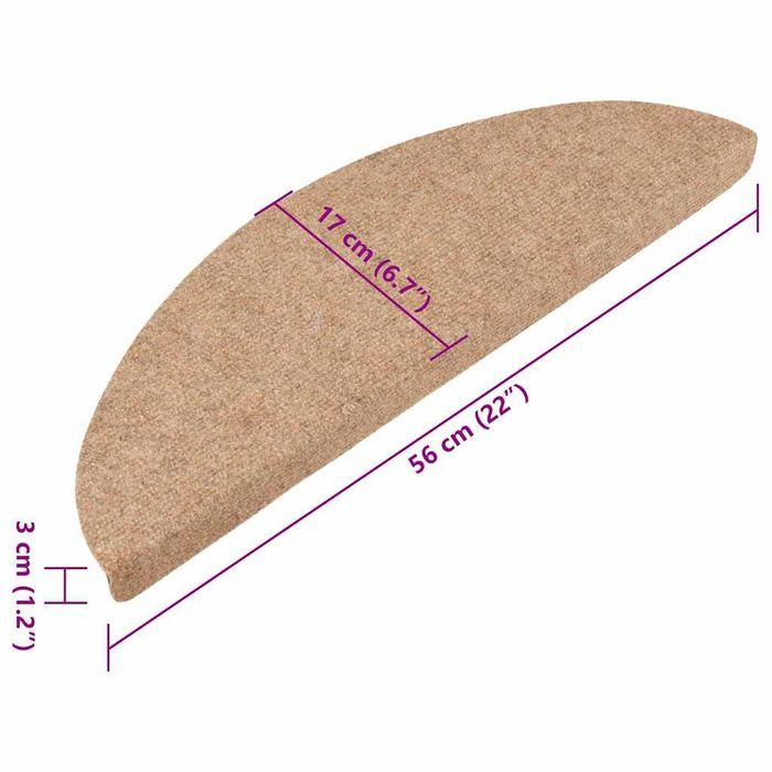 vidaXL Samoprzylepne nakładki na schody, 15 szt., 56x17x3 cm, beżowe