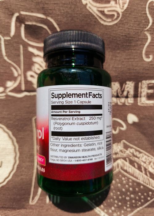 Swanson ресвератрол resveratrol 250 мг 30 капсул