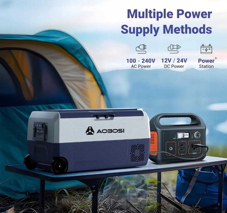 AOBOSI T36 Lodówka Kompresorowa z Zamrażarką 36L, 12 V/24 V I