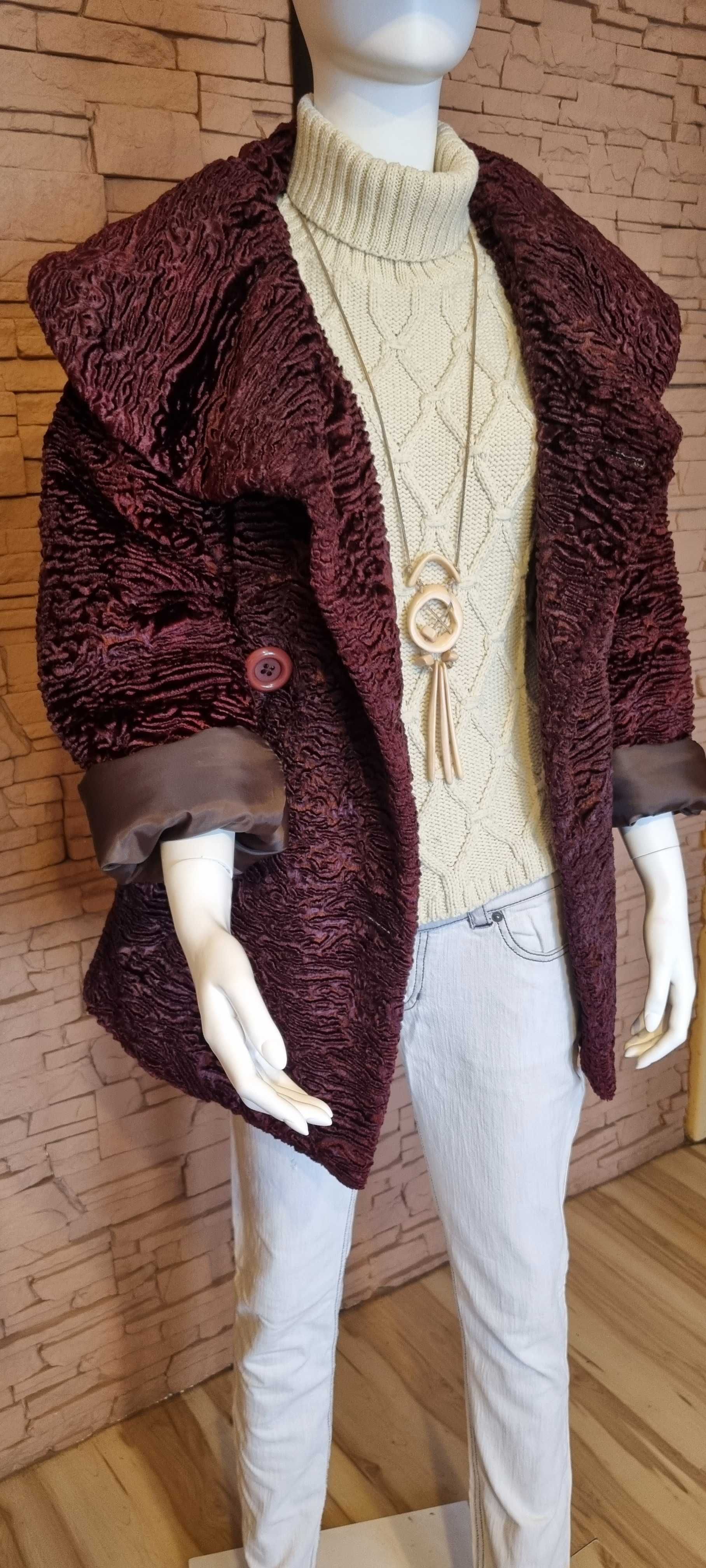 Brązowa kurtka ze sztucznego futra