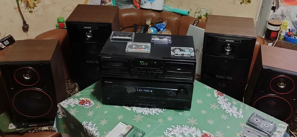 музыкальный центр PIONEER ресивер VSX-409RDS манитофон CT-W205R