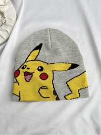 Szara czapka urocza beanie skarpeta Pokémon pikachu na licencji