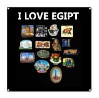 Tablica Metalowa Kwadratowa na MAGNESY TURYSTYCZNE I LOVE EGIPT 30cm
