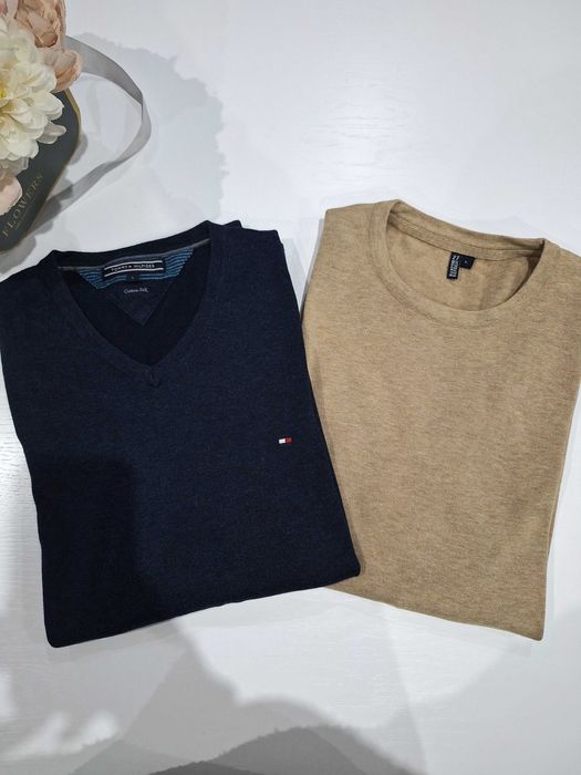 2szt sweter sweterek bluzka Tommy Hilfiger L, Hampton Republic L