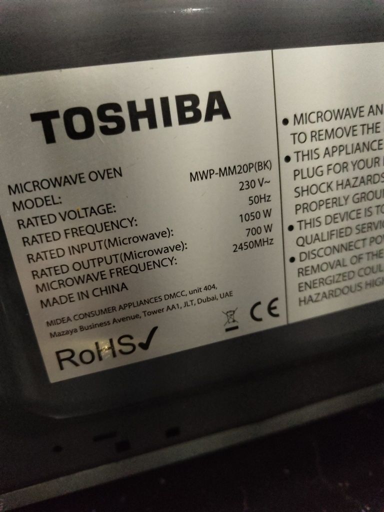 Kuchenka mikrofalowa Toshiba