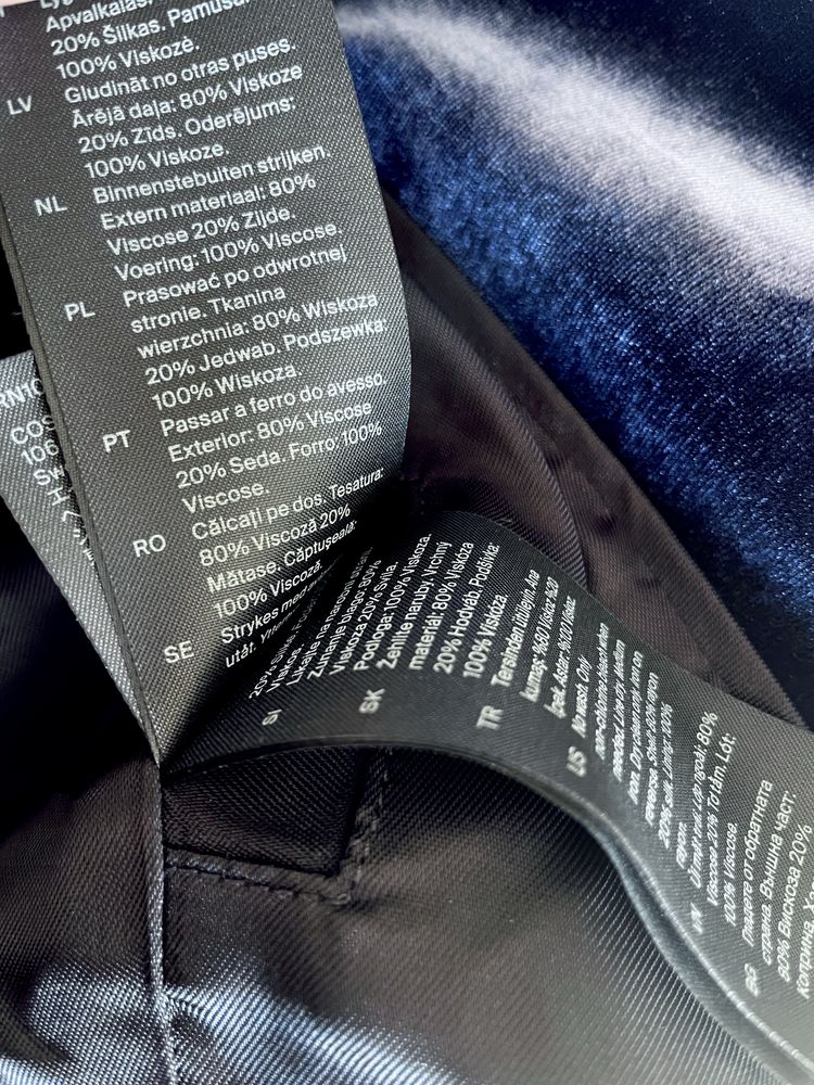 COS Granatowa marynarka wiskoza jedwab