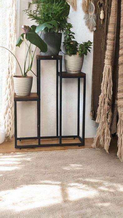 Kwietnik LOFT industrial stojak metalowy półki na rośliny Dekoracja