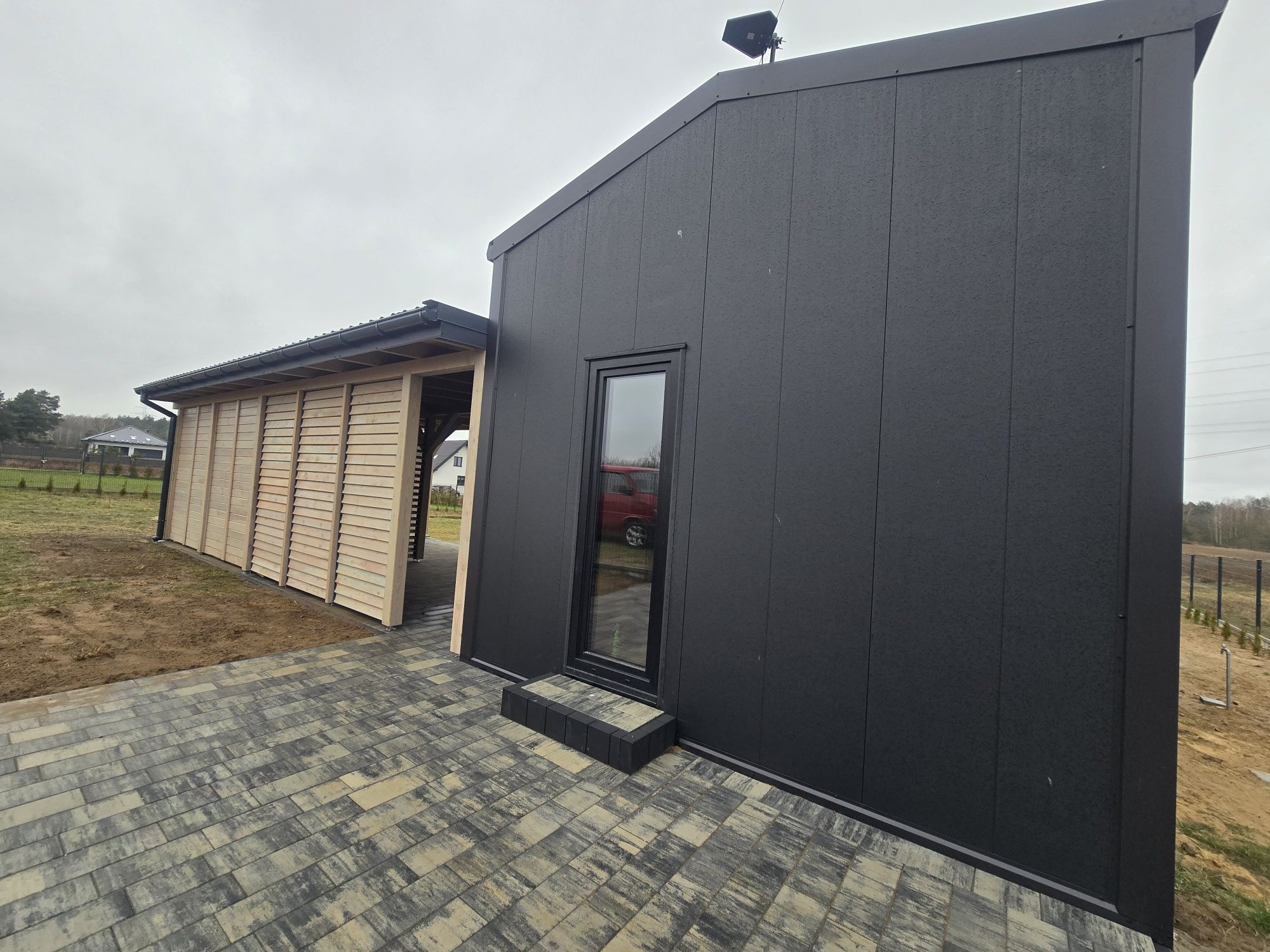 Działka + domek całoroczny, modułowy 50m2 niedaleko jeziora. Mazury
