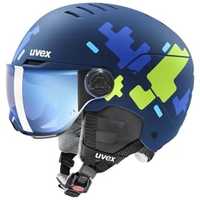Uvex, Kask narciarski Rocket Junior Visor, niebieski, rozmiar 51-54