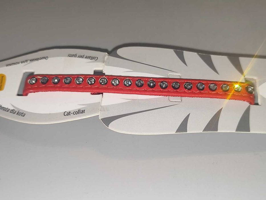 Obroża Dla Kota Czerwona Firmy Dingo Model Glamour Nowa