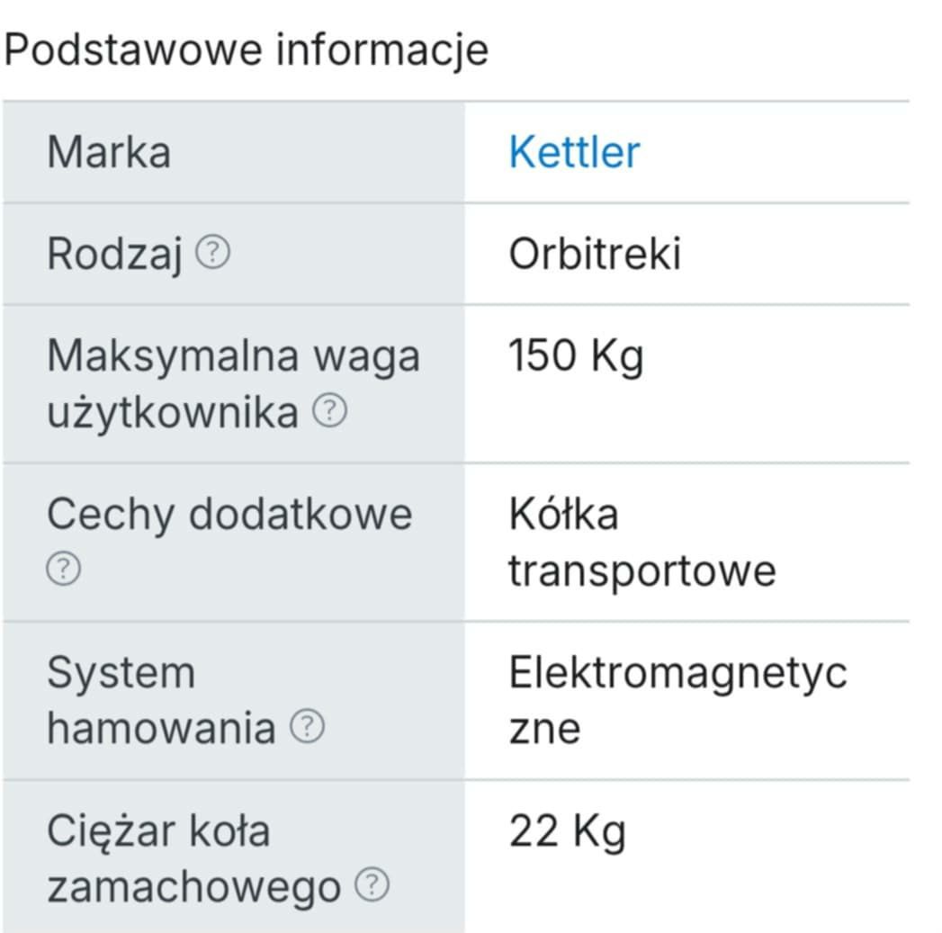 Orbitrek Kettler Unix E (tylko 67.5h)