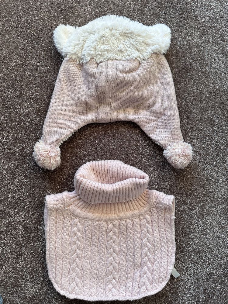 Zestaw czapka komin golfik H&M capelli 3-6 lat owieczka