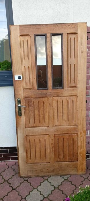 Drzwi wejściowe z ościeżnicą , dębowe, mocne, solidne i ciężkie