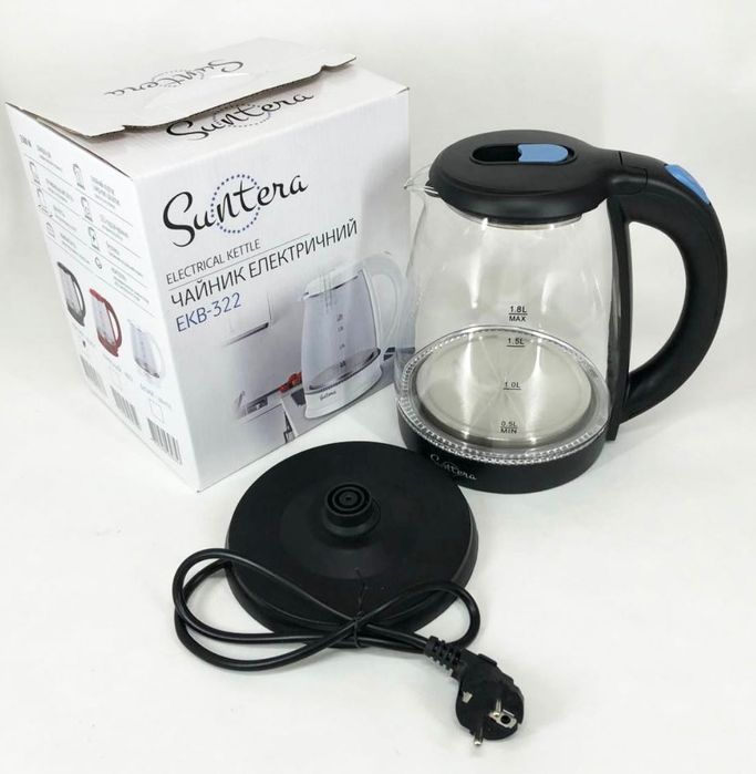 Електричний скляний чайник / Электрический стеклянный чайник