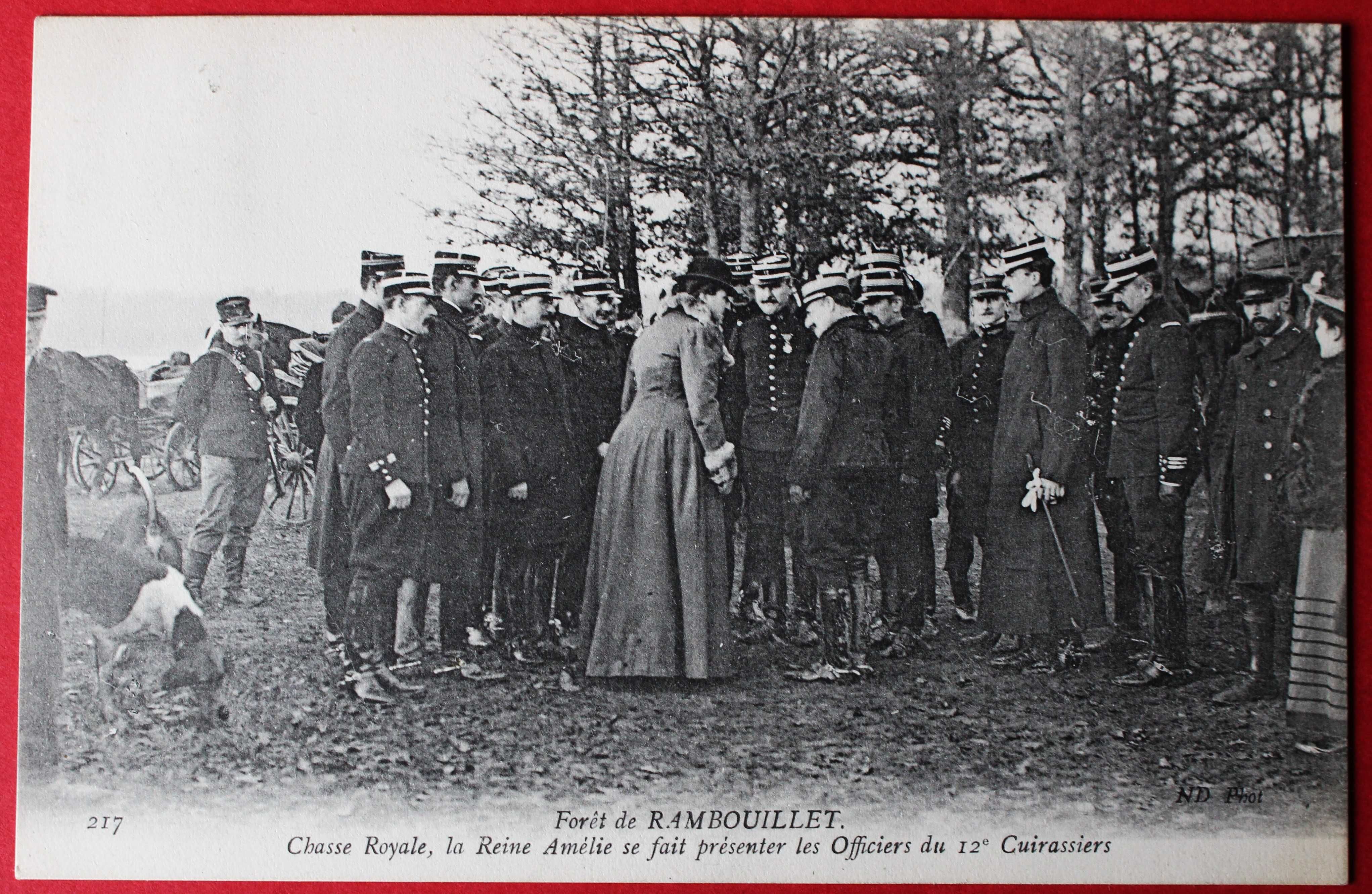 FRANÇA 1907 RAINHA D. AMÉLIA APRESENTADA A OFICIAIS DE CAVALARIA