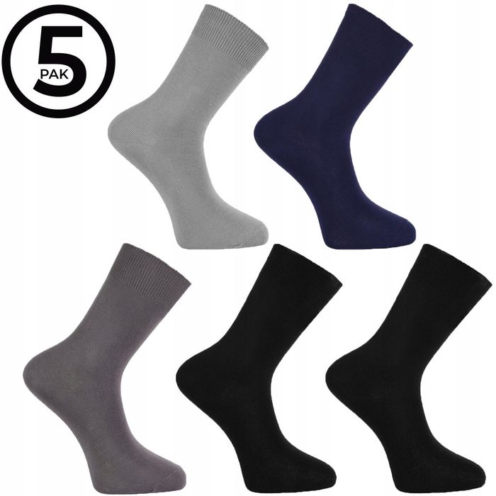 Skarpetki Męskie Skarpety Garnitur Gładkie Eleganckie 5Par 39-42 Moraj