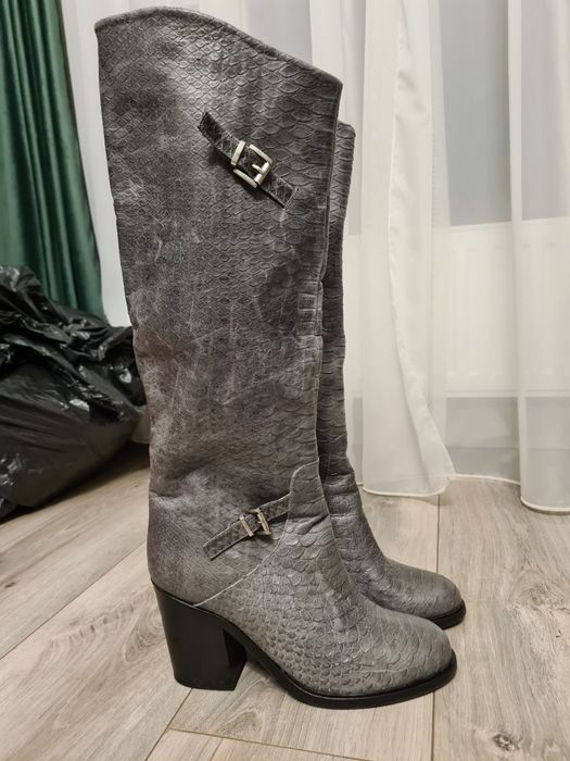 Чоботи казаки сірі 40 р.