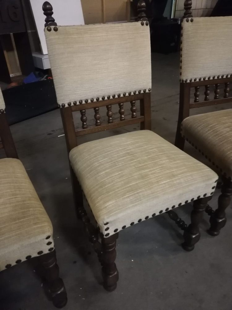 4 krzesla drewniane eklektyczne solidne stan idealny