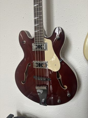 Harley Benton Semi Hollow body Short scale gitara basowa vintage WB 60