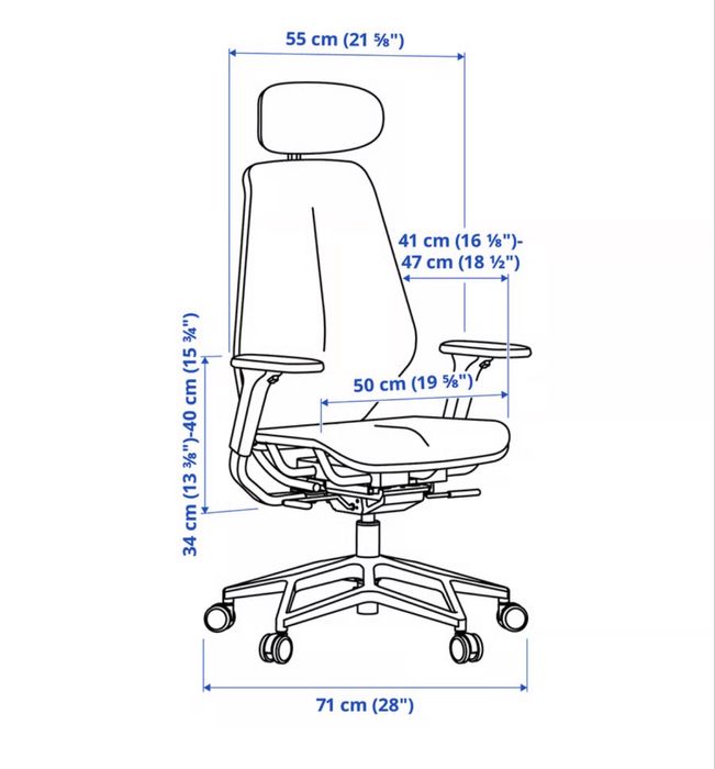 Krzesło gamingowe IKEA STYRSPEL – ciemnoszare, jak nowe, 4 miesiące