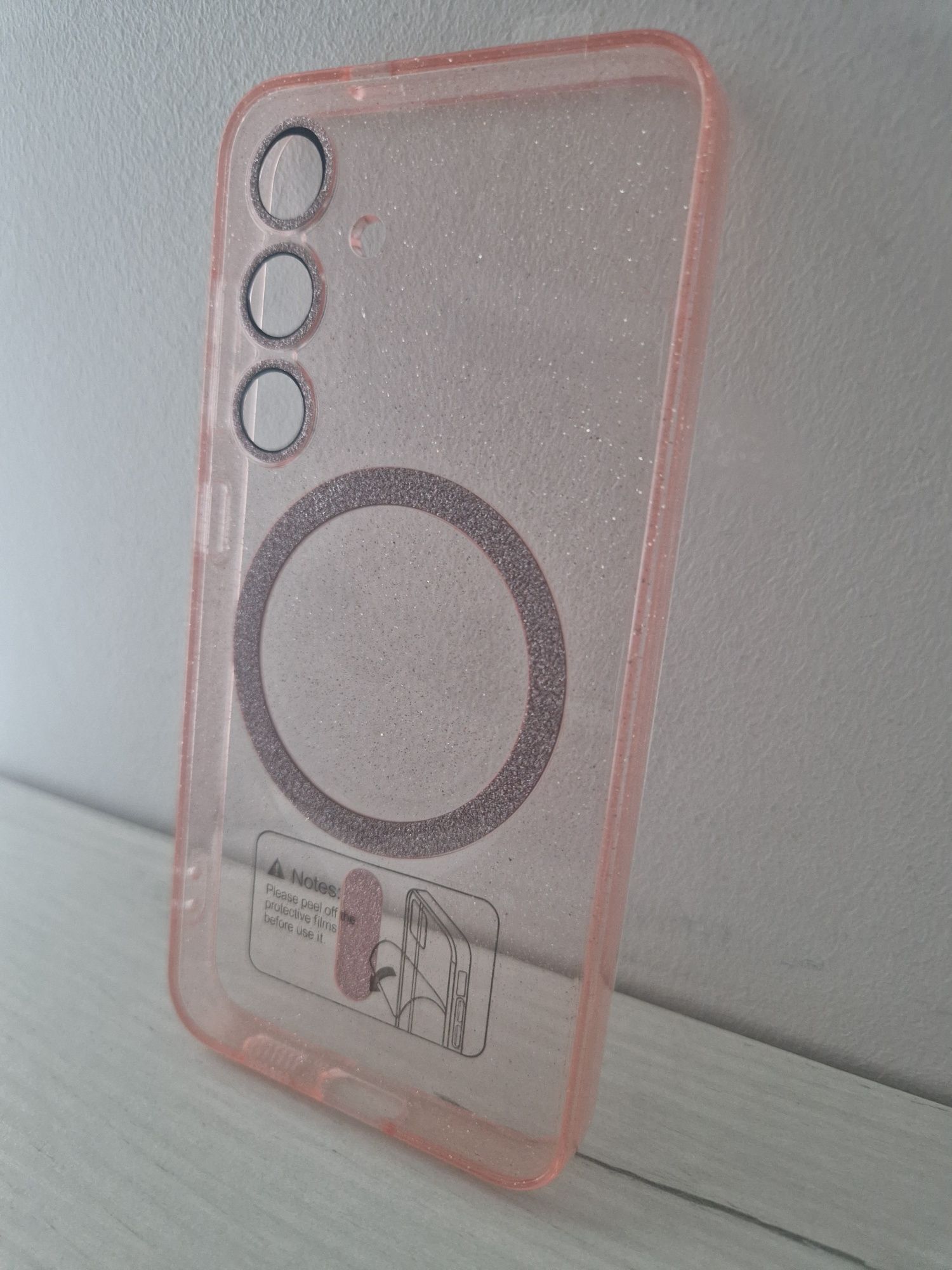 Glitter Magsafe Case do Samsung Galaxy S23 różowy clear