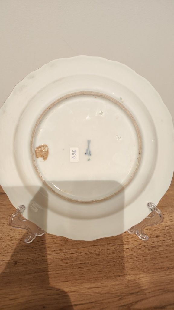Miśnia Meissen talerz dziewiętnasty wiek kolekcjonerski antyk porcelan
