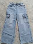 Spodnie jeans z kieszeniami szerokie 146 cm