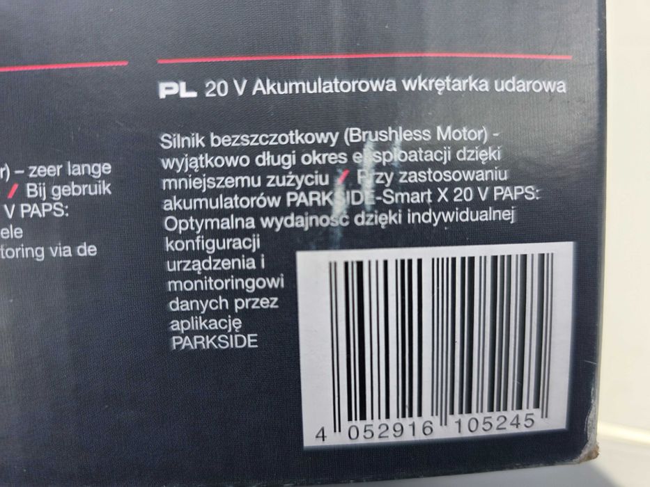 Nowa Zakrętarka Udarowa Parkside Perfomance 20V PDSSAP 20-Li D3