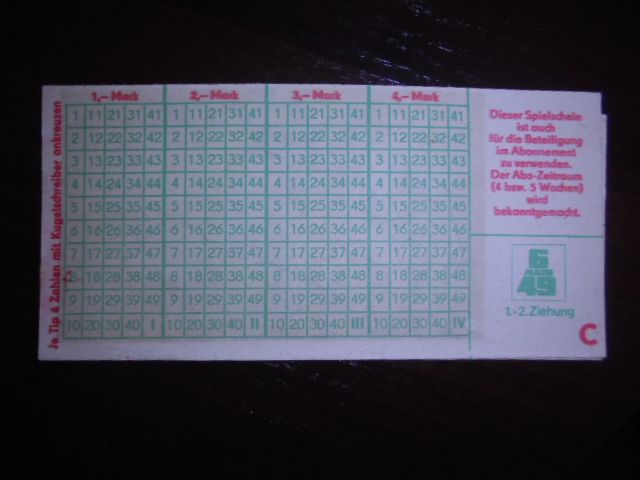 kupon toto lotto niemieckie stare.Dla kolekcjonera