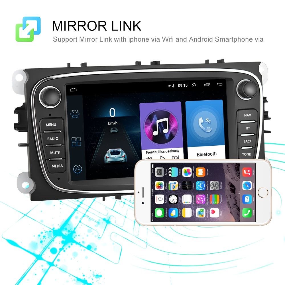 Rádio 2din 2/32GB android Ford 7' GPS WIFI rds CARPLAY + CANBUS NOVO