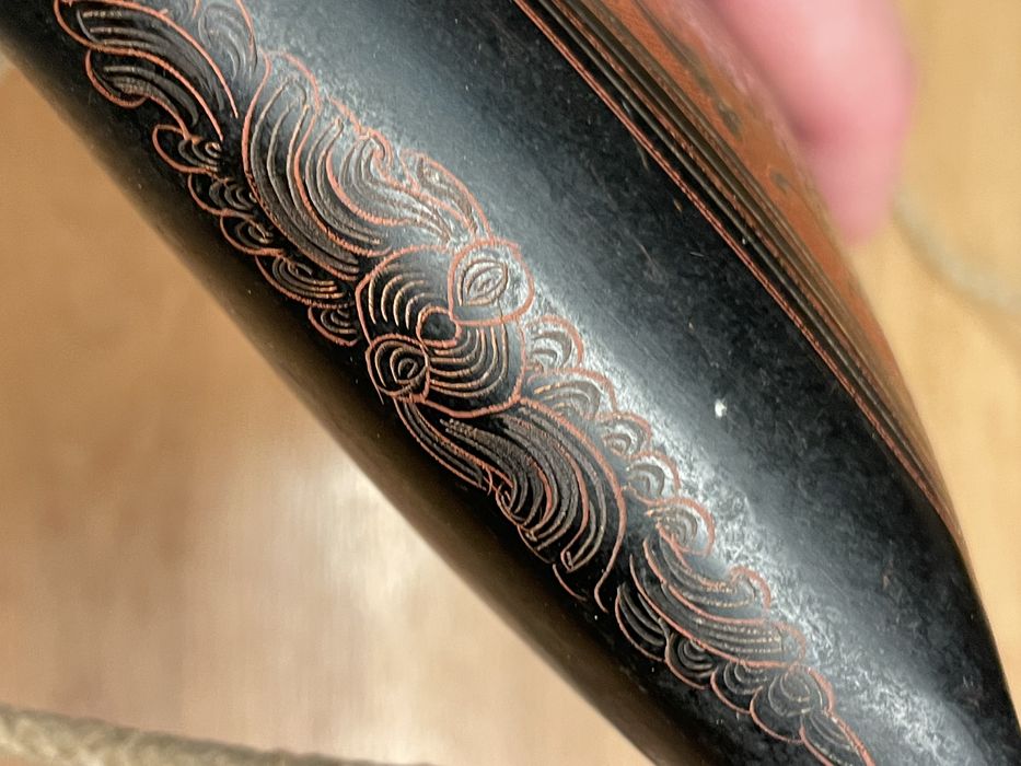 Unikat! Stara lakierowana torba bambusowa orientalny antyk z Azji