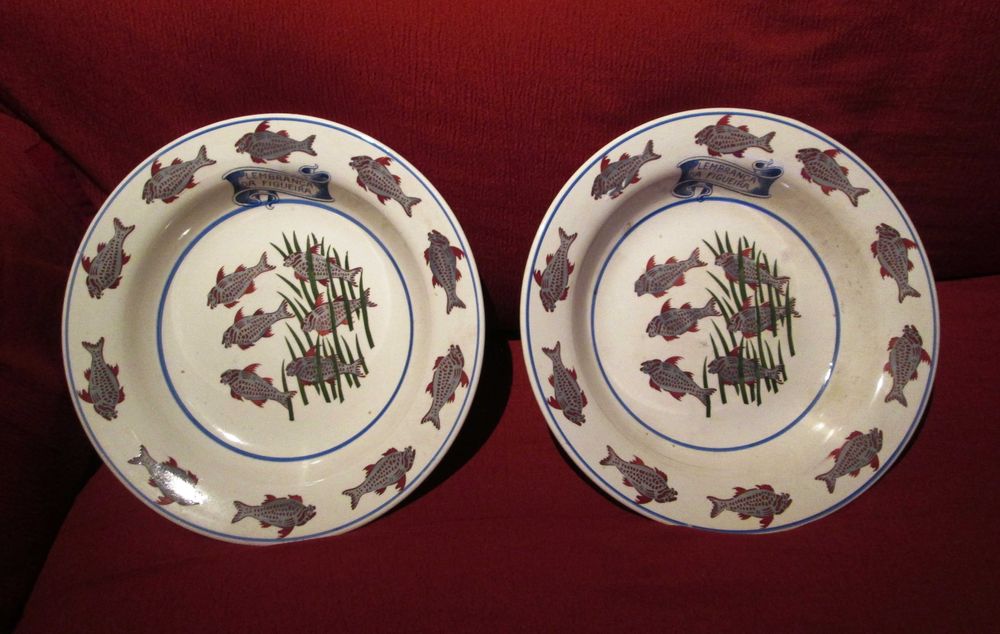 Par de Pratos Grandes (diam: 35cm) "Figueira da Foz" GILMAN - SACAVEM