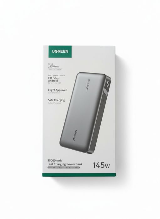 Powerbank UGREEN 25000 mAh, 145W, Szybkie Ładowanie, USB-C (PD 3.1)