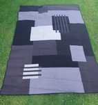Duży dywan geometryczny czarny / szary 170 x 235 cm