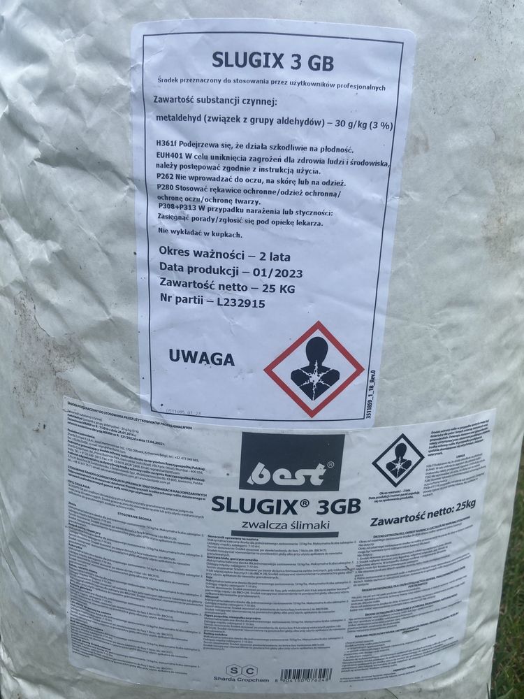 Slugix 3 GB 25 кг, Засіб від слимаків, Slugix 25 кг