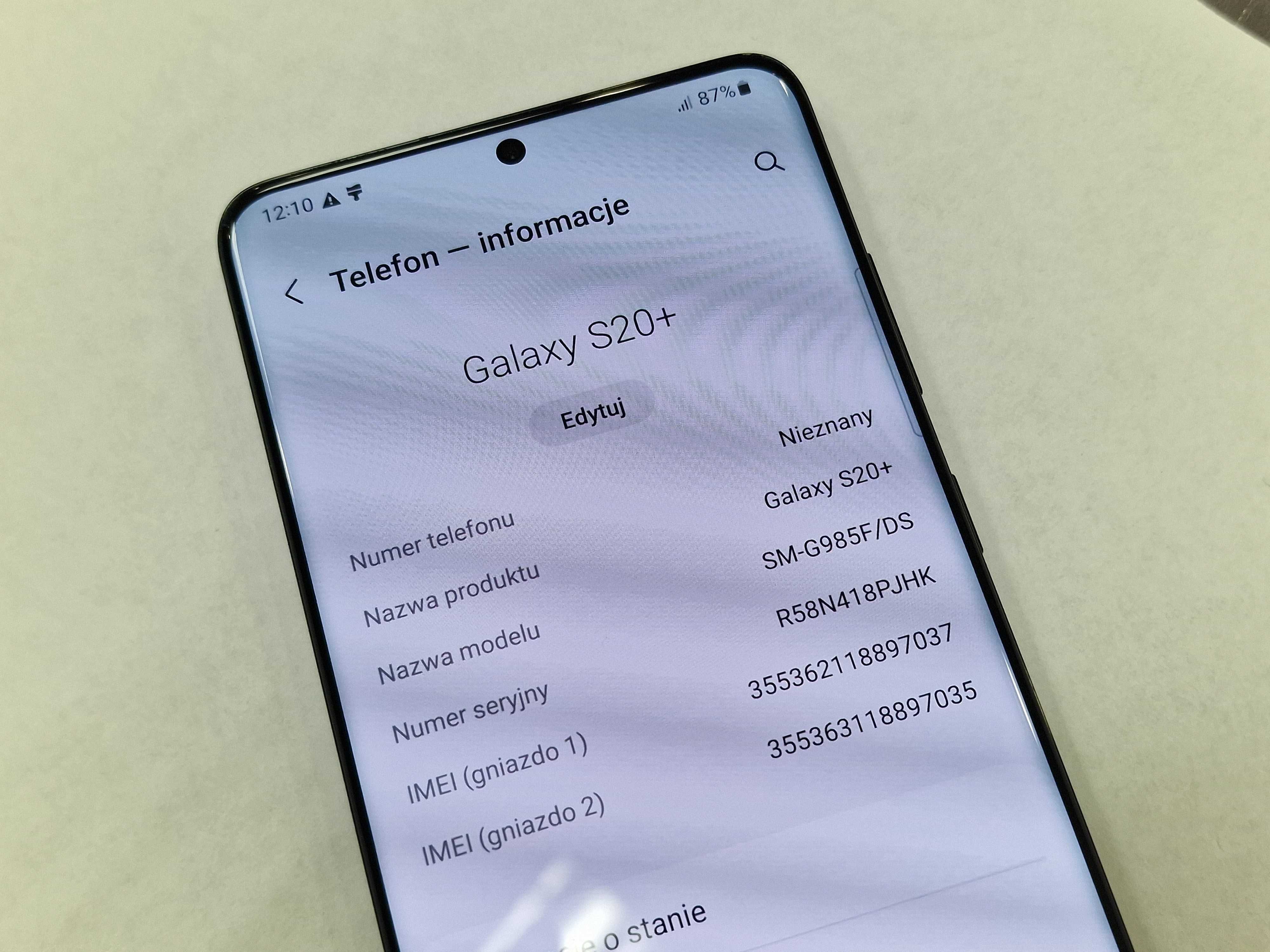 Samsung Galaxy S20+ 4G/ Cosmic Black/ BDB/ 8GB/ 128GB