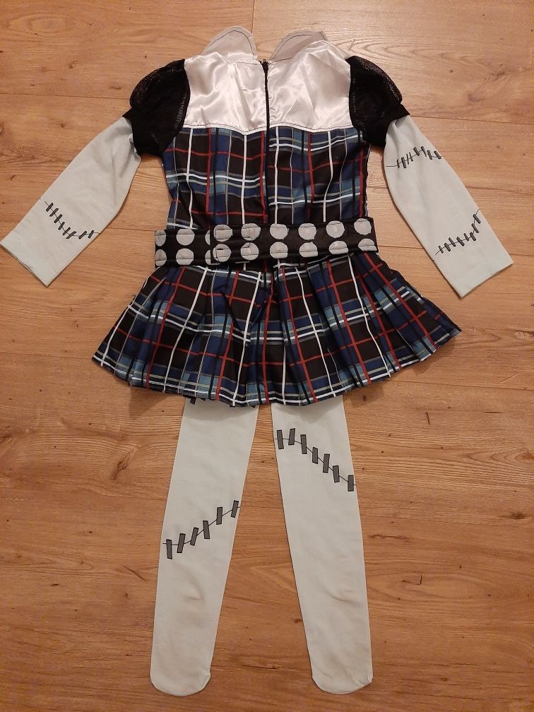 Strój Monster High kostium Franke Stein sukienka trup mroczna lalka 98