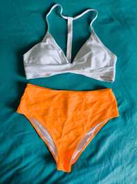 Bikini Cupshe Tamanho XXL Branco e Laranja Novo